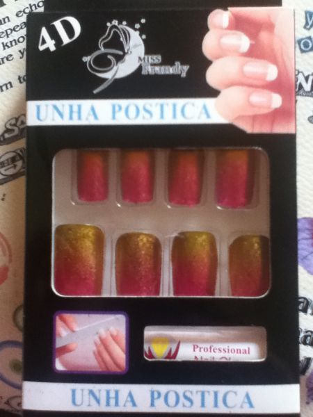 Unhas auto colantes 4D efeito metalico Rosa/Douro