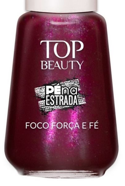 Esmalte vinho Top Beauty Pé na Estrada - Foco, Força e Fé