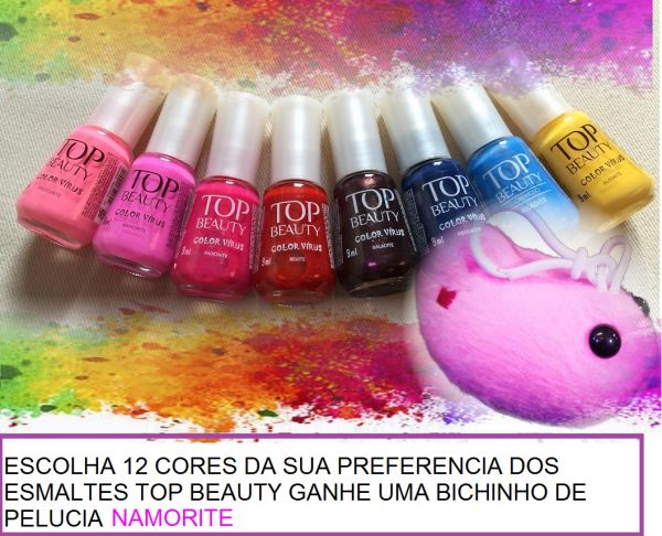 12 esmaltes Top Beauty+ 1 bichinho Grátis Namorite