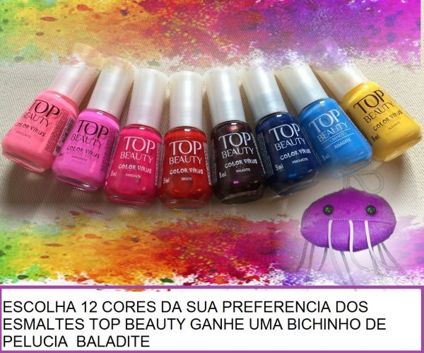 .12 esmaltes Top Beauty+ 1 bichinho Grátis Baladite